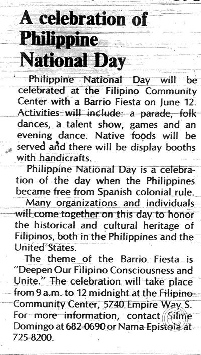 A celebration of Philippine National Day