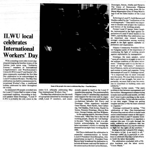 ILWU local celebrates International Workers Day