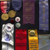  Burt Nelson's buttons and delegate sashes 