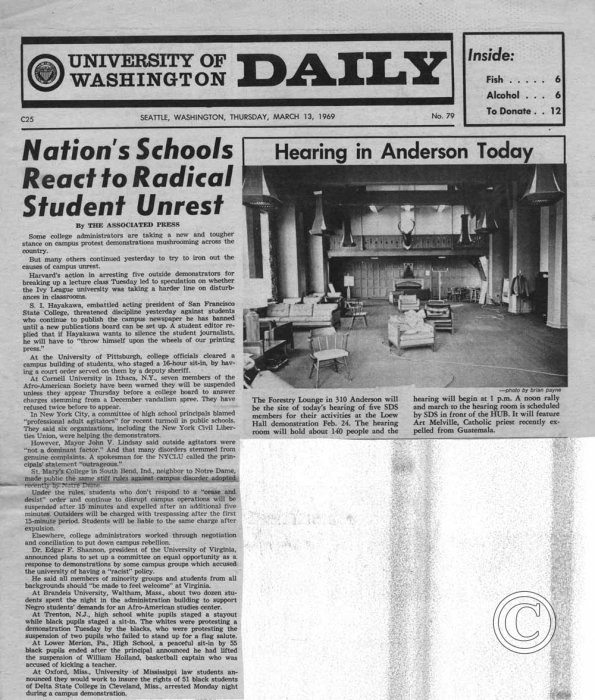 Nation's Schools React to Radical Student Unrest, Daily, 3/13/1969