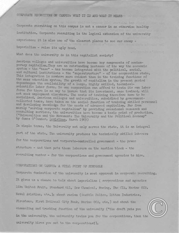 Corporate recruiting, page 1, April 1969