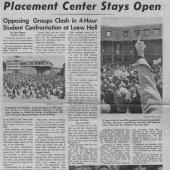 Placement Center Stays Open, Daily, 4/25/1969