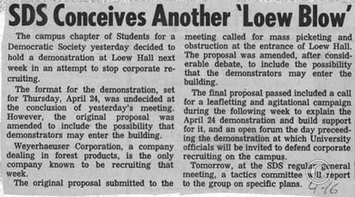 SDS Conceives Another Loew Blow, 4/16/1969