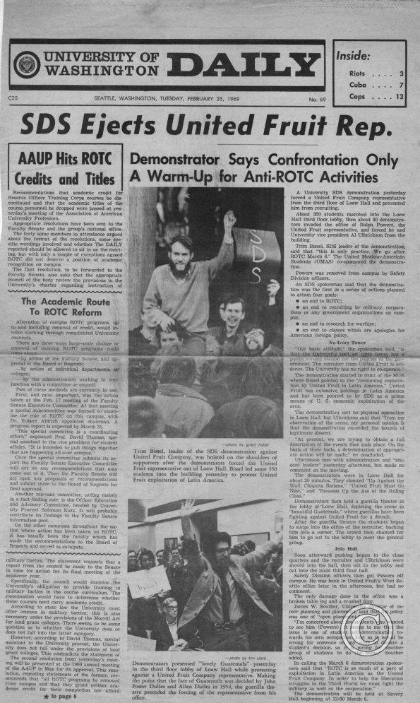 SDS Ejects United Fruit Rep, Daily, 2/25/1969