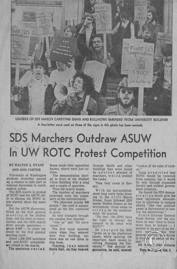 SDS Marchers Outdraw ASUW In UW ROTC Protest Competition, SPI, 3/7/1969 pt. 1