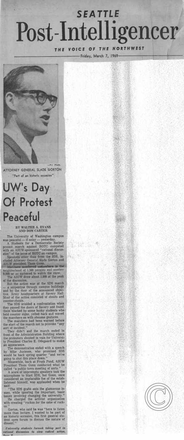 UW's Day of Protest Peaceful, SPI, 3/7/1969