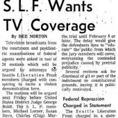 SLF Wants TV Coverage, Seattle Times 6/12/1970