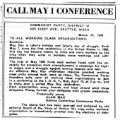 VOA 4/3/34 p. 3 CP May Day Conference