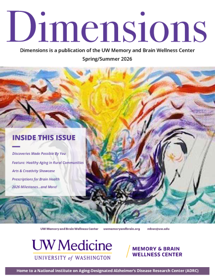A Dimensions magazine cover with a colorful artwork