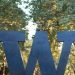 University of Washington large "W" sign on campus
