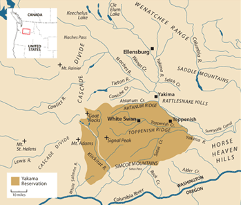 Map of Yakama area