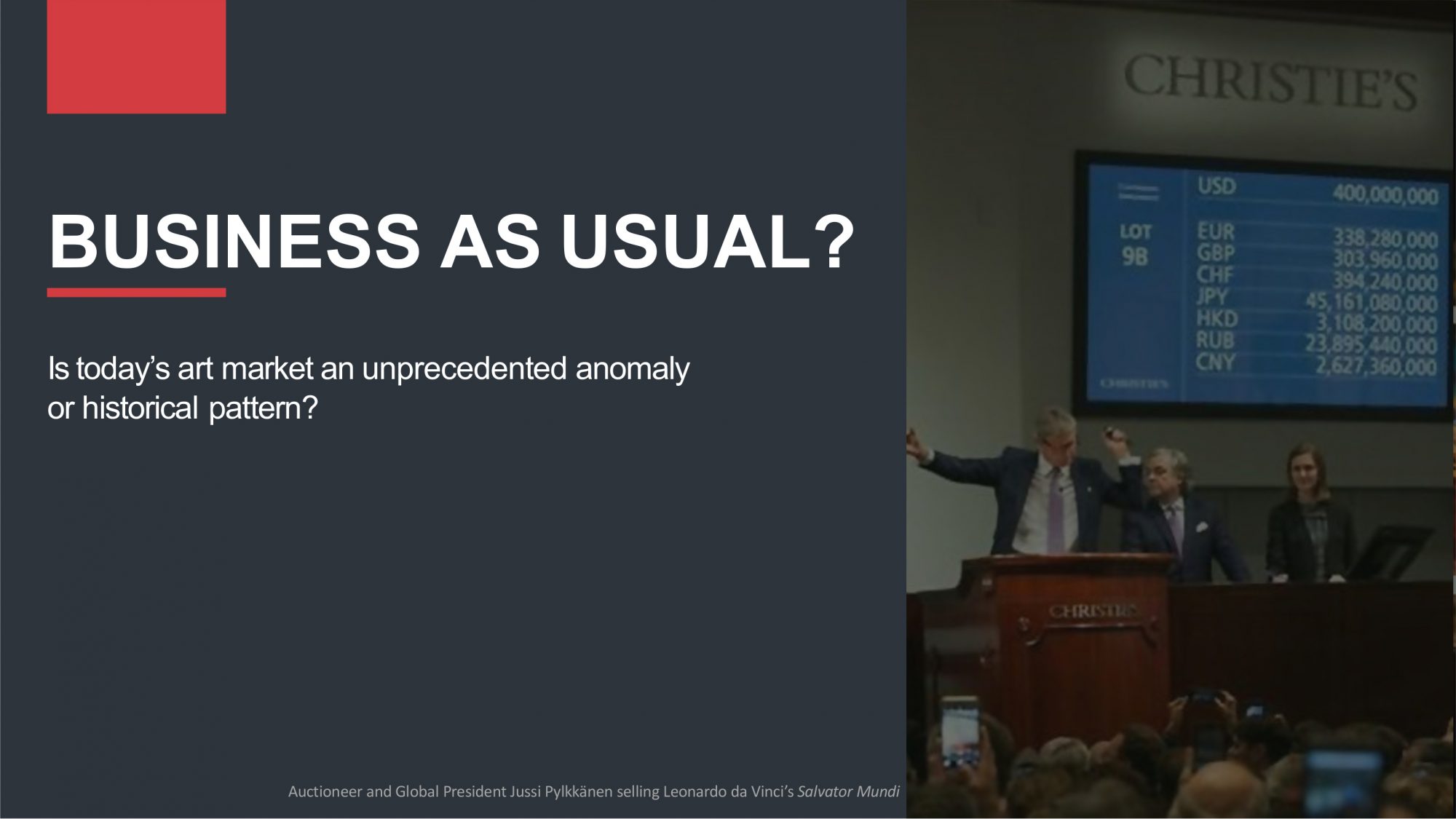 David Alhadeff. Title slide from <em>Business as Usual</em> practicum. 2020.