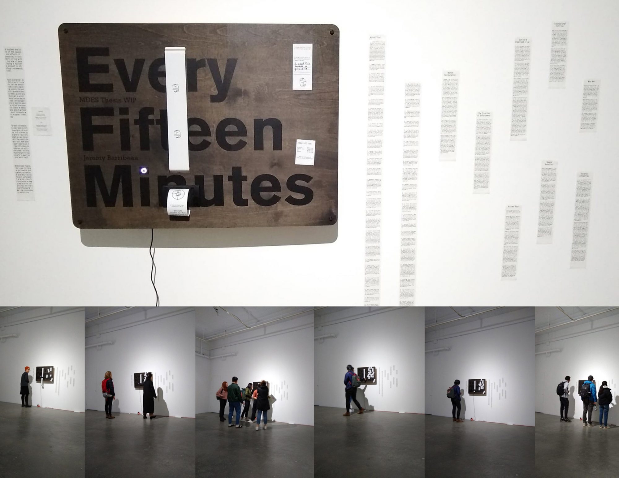 Jeremy Barribeau. Interactive exhibit, Jacob Lawrence Gallery, 2019.