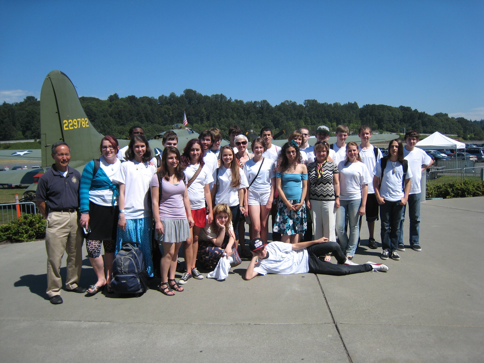 STARTALK Students Staning in Front of a Plane