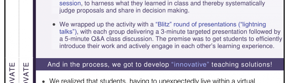With an AGILE mindset , we tried to streamline the processing of student feedback so we can “adapt” instruction—if and when needed— in a near-synchronous manner.