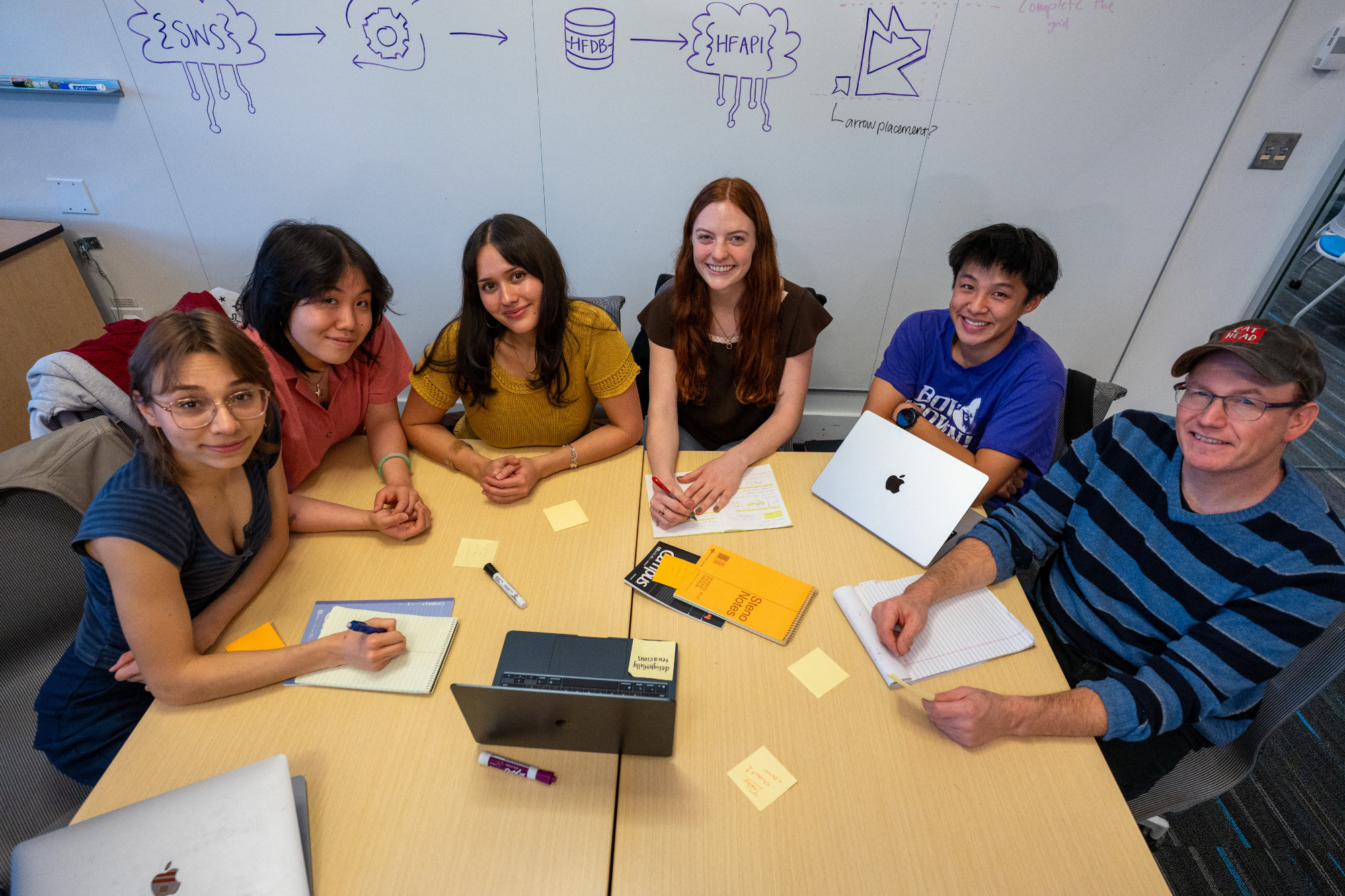 The employees of the SIL working at a table.