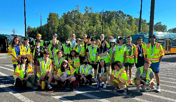 A group of students who attended one of the 2023 transportation summer camps.