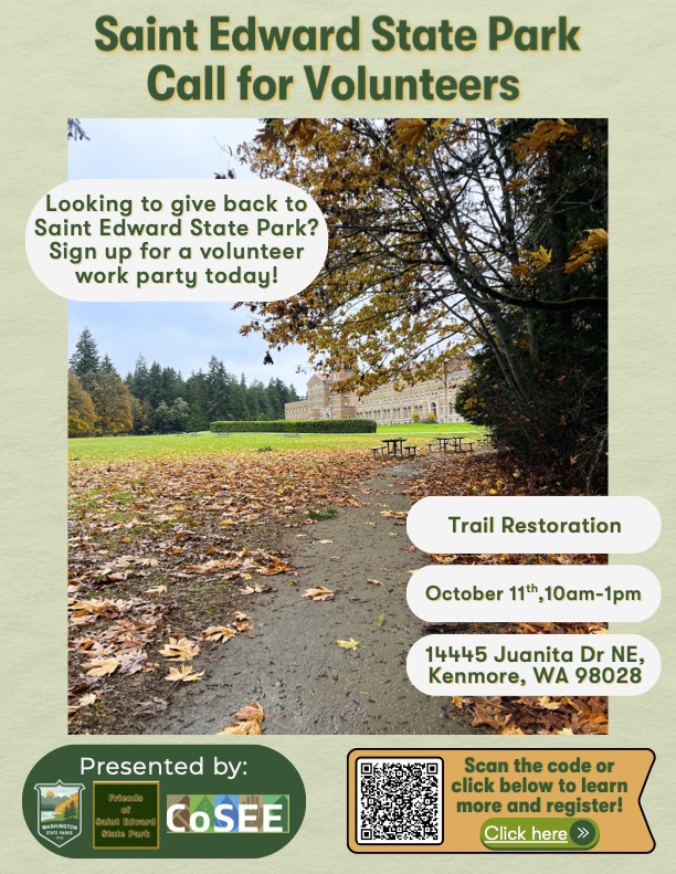 Saint Edward State Park Restoration Work Party: October Trail Restoration Volunteer