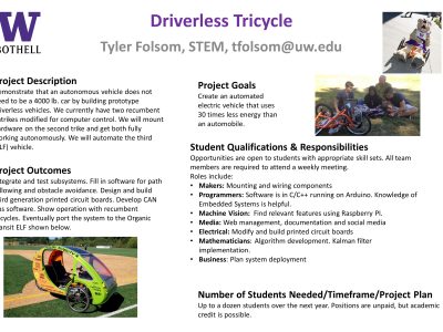 Develop a Self-Driving Tricycle