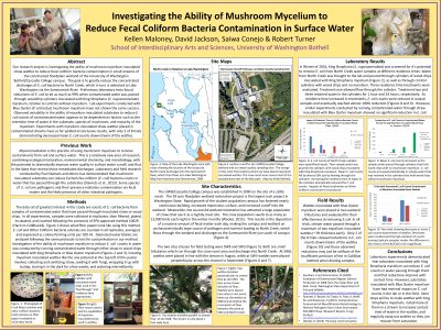 Investigating the Ability of Mushroom Mycelium to Reduce Fecal Coliform Bacteria Contamination in Surface Water