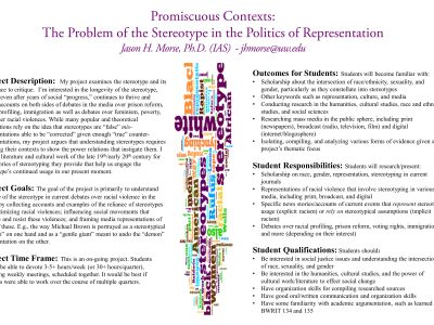 Promiscuous Contexts: The Problem of the Stereotype in the Politics of Representation