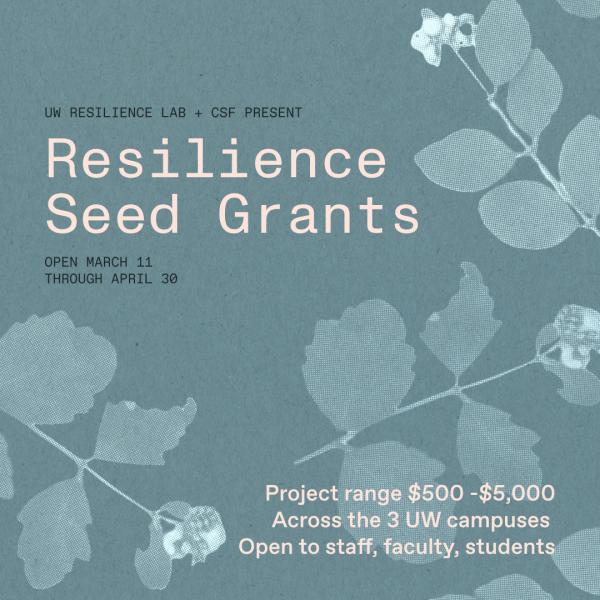 UW Resilience Lab Seed Grants for Students 2023-2024 (Due 4/30)