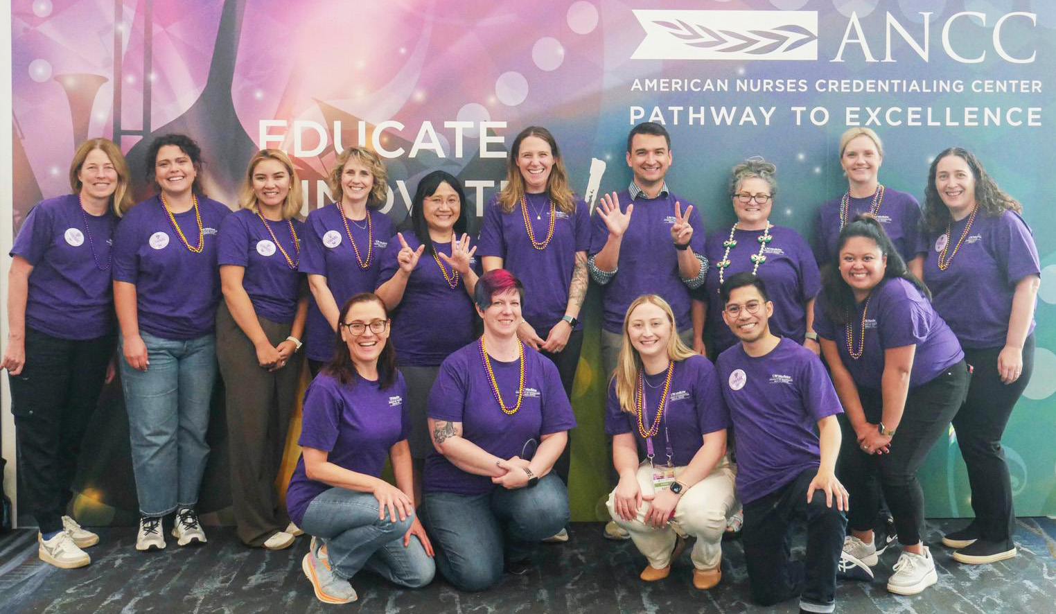 UWMC nurses attending the 2024 magnet conference posing in a group photo.