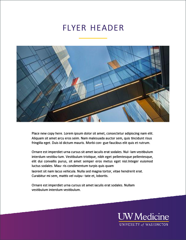 Image of Microsoft Word template for a Letter-sized Flyer