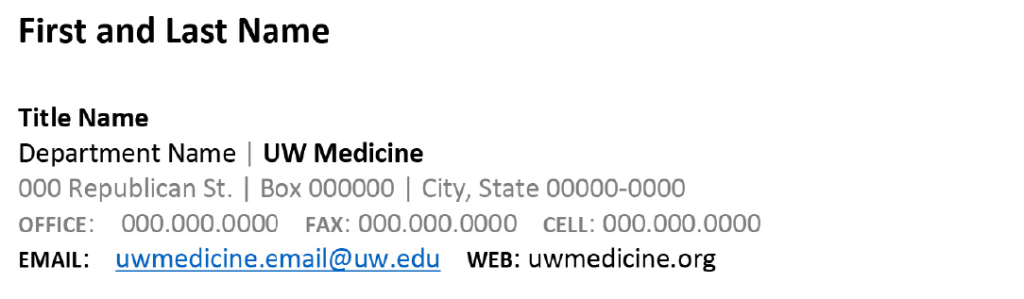 email signature layout without social media icons and no pronouns