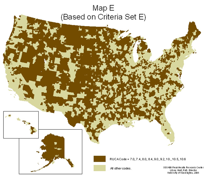 Rural Urban Commuting Area Codes Maps